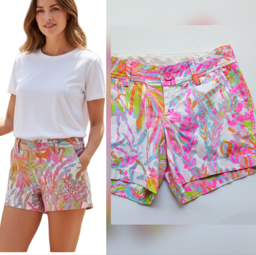Lilly Pulitzer Callahan Shorts in Tidal Wave Pans Garden Print